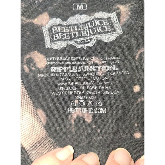 Beetlejuice Beetlejuice Graphic Bleach Tie Dye T-Shirt 2024 Ripple Junction Hot - Picture 5 of 10